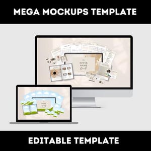 ETSY Listing Mega Mockups, Digital Product Display Bundle, Drag And Drop Mockups Template, Instant Download, Editable Canva Templates