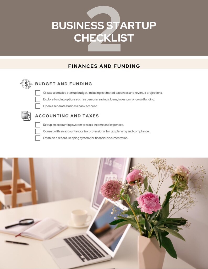 Business Startup Checklist Template: Editable Entrepreneur Planner ...
