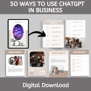 50 Ways to Use Chat GPT in Business Guide, Copy & Paste Magic, Chat GPT Business Guide to Sell on Etsy, Editable Template, Digital Download,