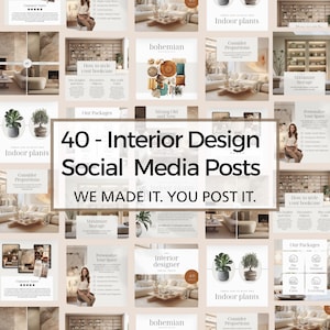 Interior Design Instagram Templates: Modern Home Decor Posts (Canva Editable Bundle)