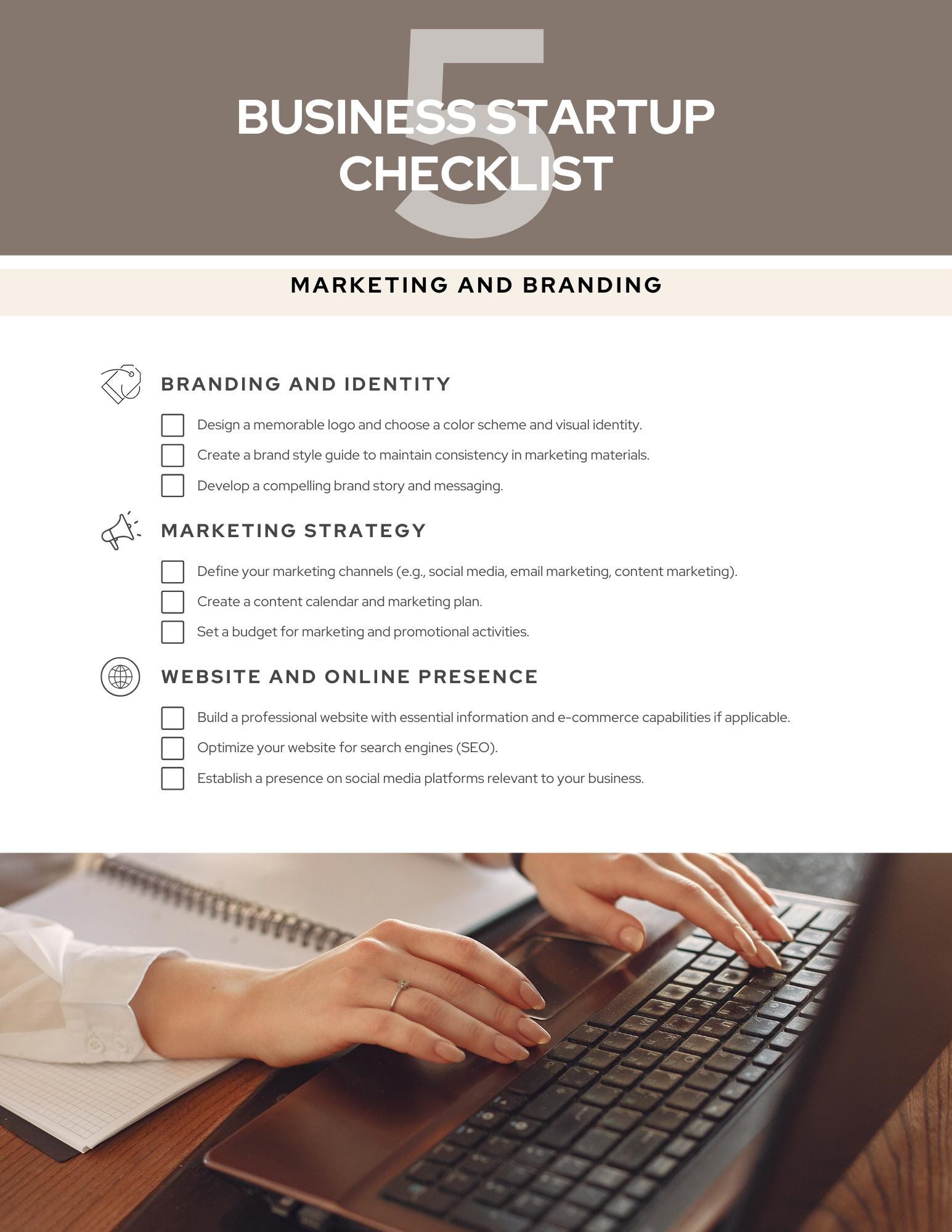 Business Startup Checklist Template Editable Entrepreneur Planner