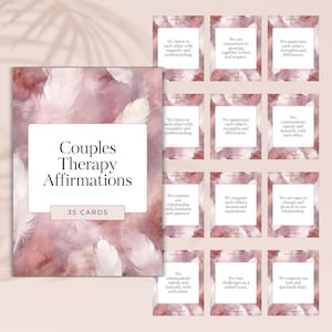Paartherapie Affirmationen Karte, Liebe stärken, Vertrauen aufbauen, heilen & zusammen wachsen, 35 Karten für tiefe Beziehung, bearbeitbare Vorlagen