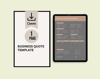 Plantilla de cotización empresarial profesional: Formulario editable de Canva (descarga digital)