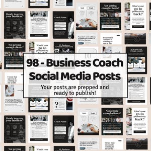 Business Coach Social Media Templates: Canva Editable Posts (Digital Download