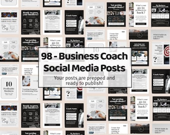 Business Coach Social Media Templates: Canva Editable Posts (Digital Download