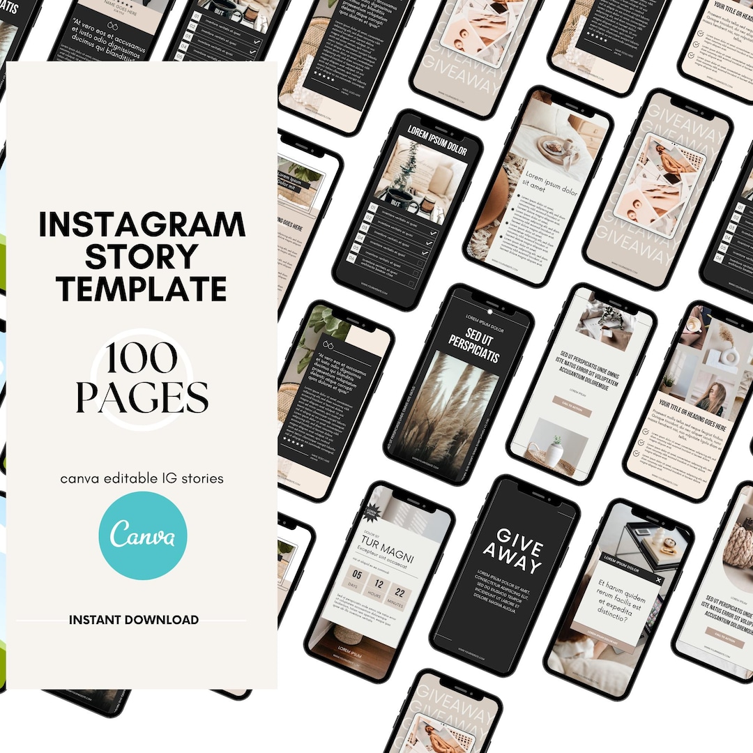 Editable Instagram Story Templates Canva Social Media Designs (instant