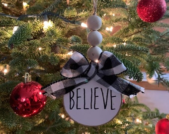 Believe Ornament, Christmas Ornament, Stocking Stuffer, Secret Santa, Holiday Gift, Christmas Decoration, Polar Express, Just Believe