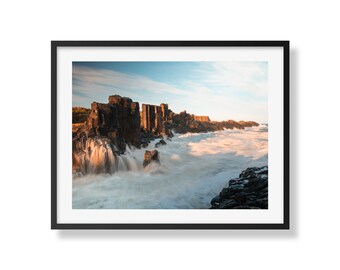 Bombo Quarry Coastal Cliffs | Seascape Ocean Art Print | Sunset Seascape Photography | Nature Wall Decor | Majestic Shoreline | Dreamy Water