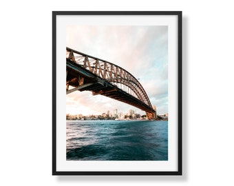 Sydney Harbour Bridge at Sunset | Iconic Australian Landmark Print | Cityscape Wall Art | Travel Photography Decor | Urban Wall Art