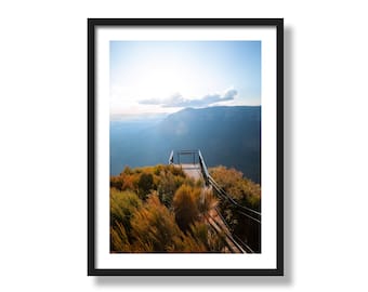 Cahill's Lookout Blue Mountain | Impression d'art avec vue sur le lever du soleil | Paysage australien | Photographie de nature en extérieur | Impression à la maison ou au bureau