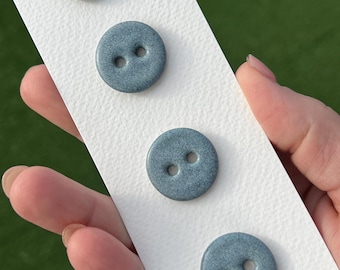 Blue Ceramic Buttons for Sewing Handmade Button Set