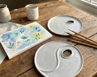 Ceramic Paint Palette Handmade Artist Tool Pottery Art Supply Gift