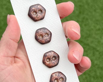 Handmade Copper Ceramic Buttons Sewing Knitting Decorative Notions