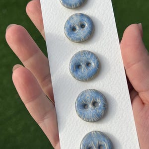 Blue Ceramic Buttons for Sewing Handmade Button Set