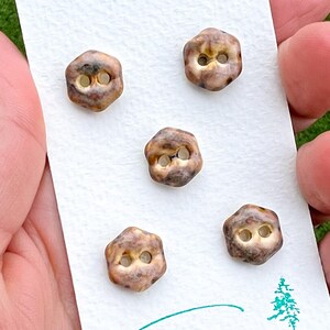 Brown Ceramic Buttons Handmade Calico Porcelain Sewing Notions