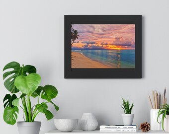 framed beach poster