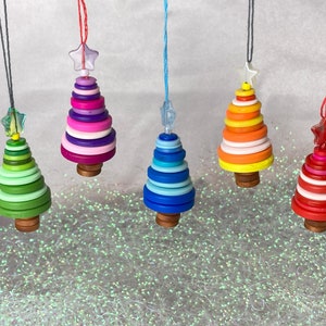 Button Christmas Tree Decoration, Make Your Own Kit, Christmas Ornaments, Stocking Fillers, Handmade Gift, Family Kid Activity, Xmas craft