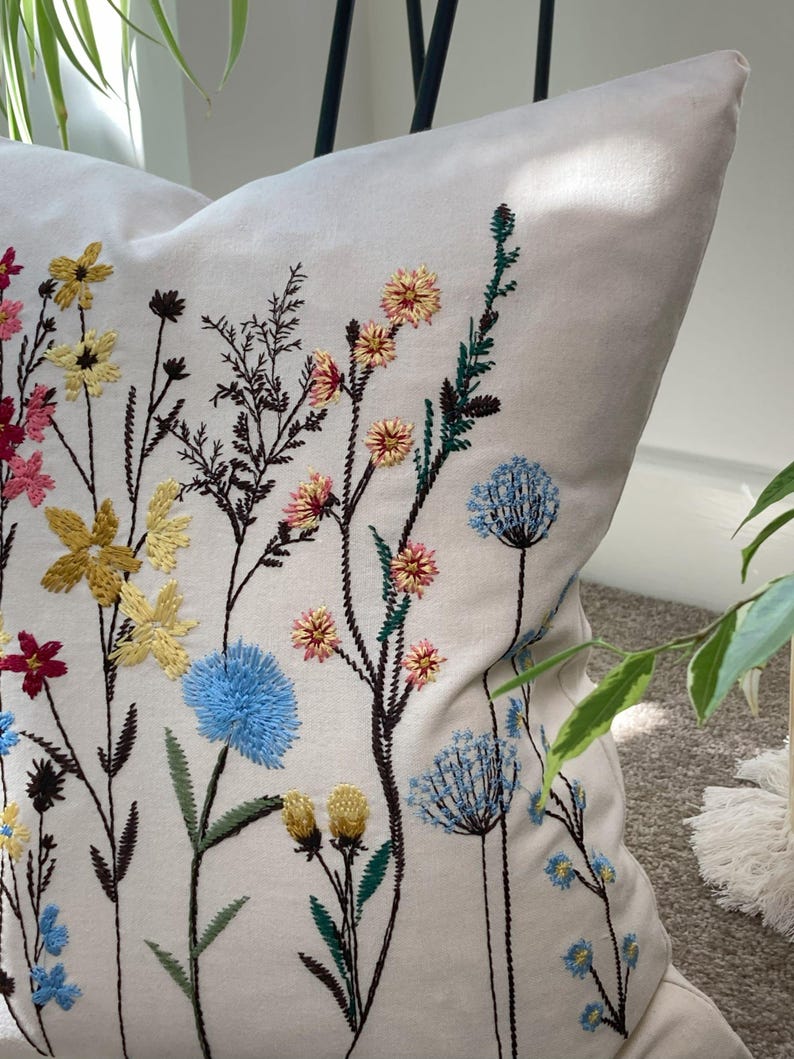 65 OFF Perfectly Imperfect Embroidered Cushion Covers, Botanical Throw