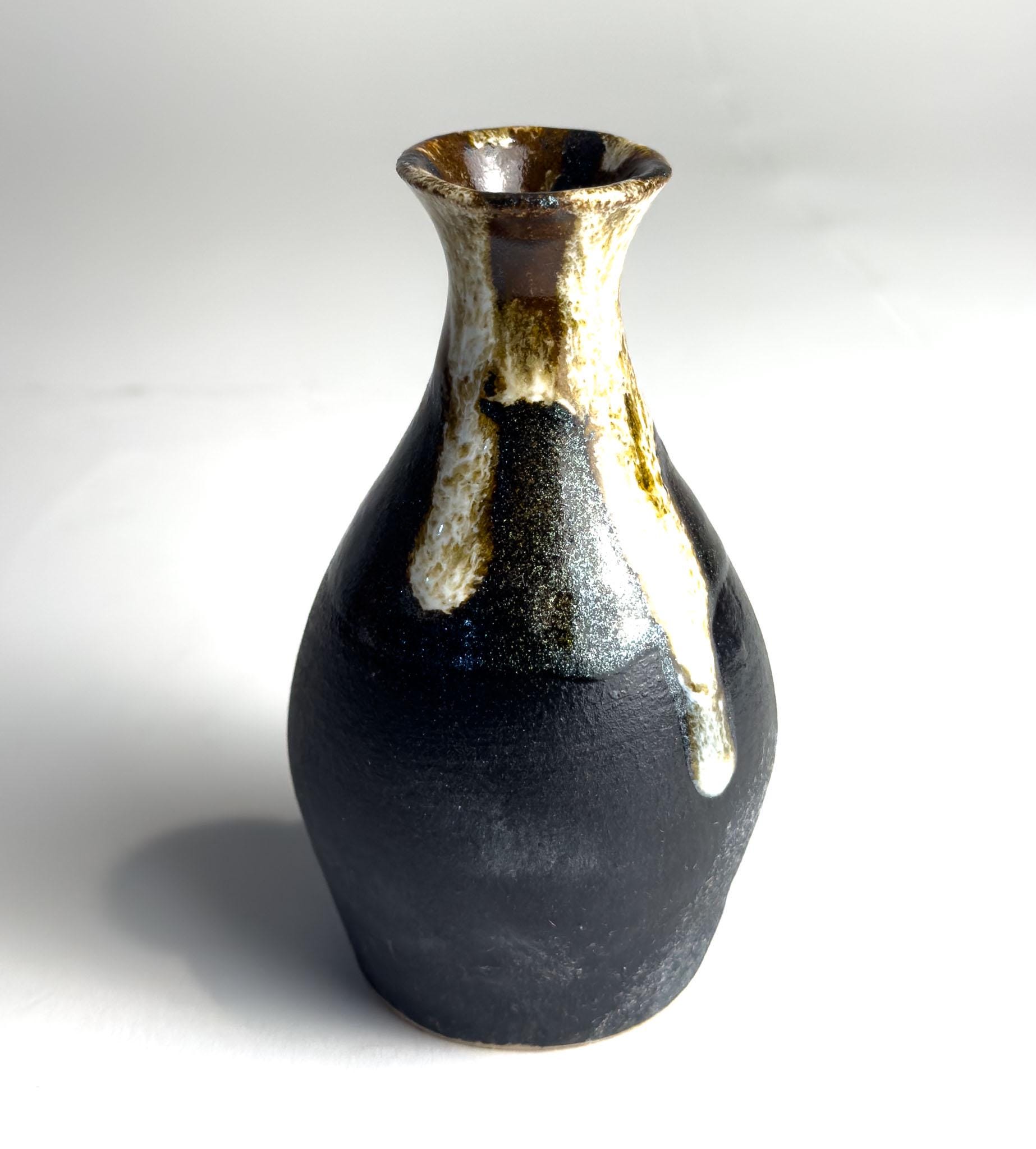 手作り陶器の花瓶セット：「コズミックティーダスト」釉、陶器ギフト