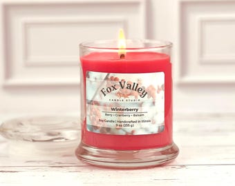 Winterberry Soy Wax Candle | Handmade Soy Scented Candle | hostess gift ideas | home decor candle | Gifts for Her | candle gifts