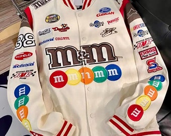 Blouson aviateur de course M&M | vintage, rétro, F1, Nascar, cadeau UNISEXE