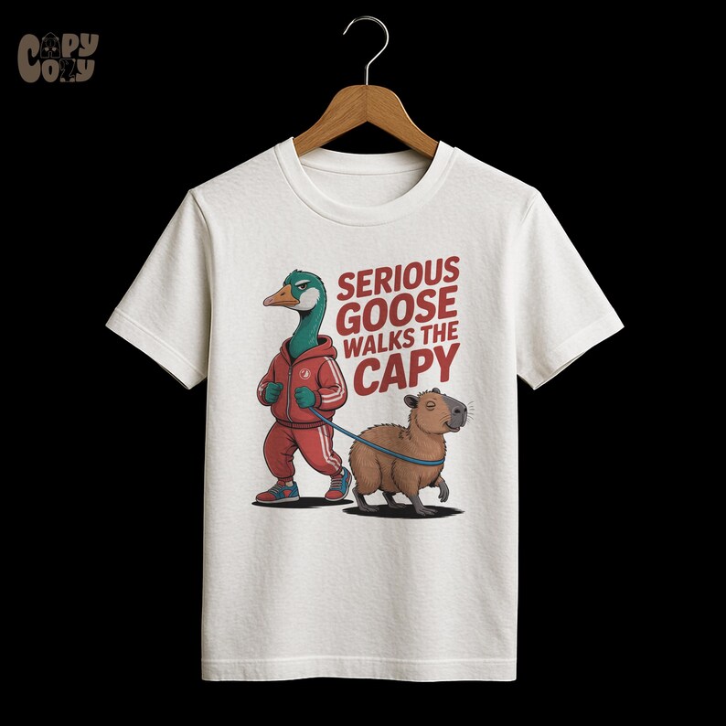 Capybara Riding Goose Serious Goose Walks the Capy PNG | Funny Capybara and Goose Clipart ...