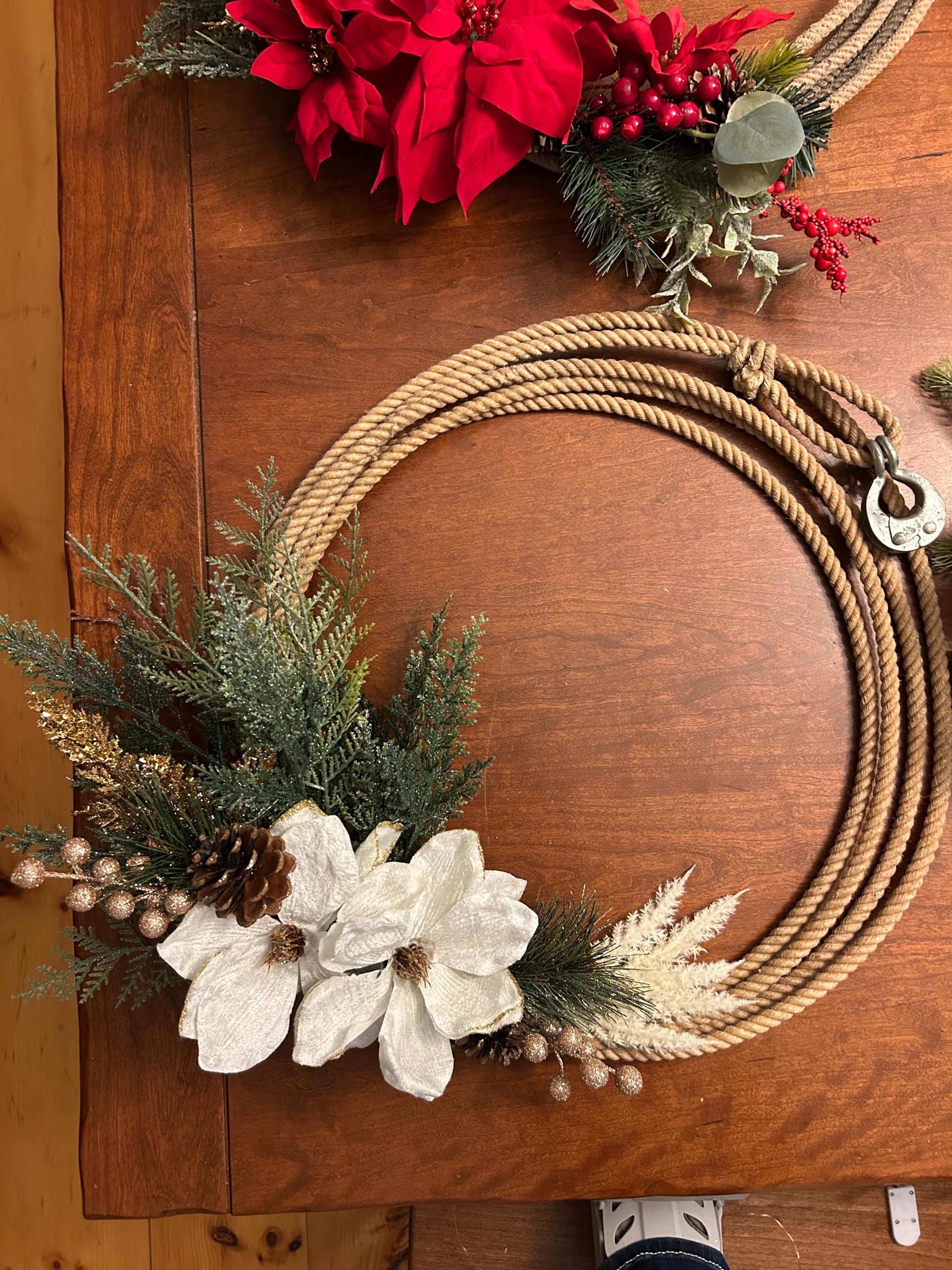 Western Christmas Wreath- Custom Made From Lariat (lasso) Ropes. - Etsy