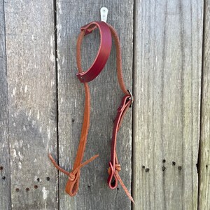 Leather Mini/Pony Bridle -Red/Light Brown - One Ear Bridle - Custom Made- ready to ship
