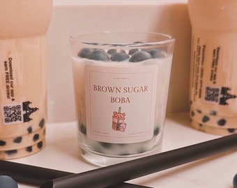 Brown Sugar Boba Candle, Gifts for her, Cute candle, Bubble Tea, Home decor, Anniversary present, Birthday present, Aromatherapy, Kawaii