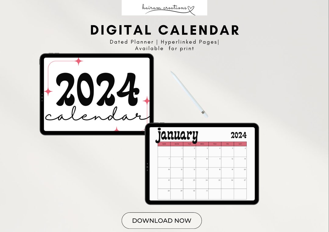 2024 MONTHLY DIGITAL CALENDAR Etsy