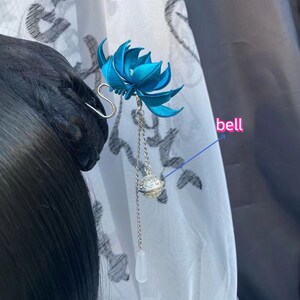 Hanfu cheongsam bun female lotus hairpin simple tassel hairpin hair accessories lotus wedding headdress hair accessories.