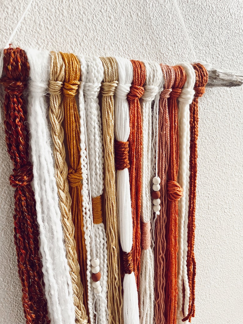 Boho Yarn Wall Hanging, Textured Yarn Wall Hanging, Bohemian Style