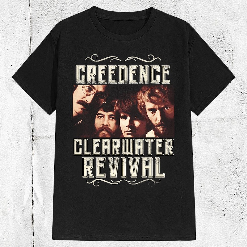 Creedence Clearwater Revival Unisex T-shirt med vintage logotyp för