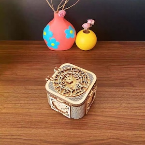 レトロな中国風の天文星図の空のオルゴール、手作りの DIY ビルディング ブロックの木製オルゴール。(母の日ギフト)
