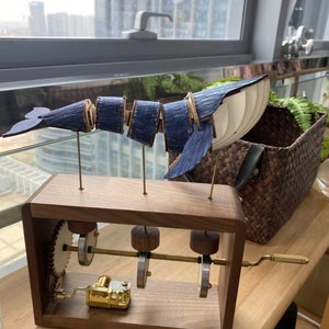 Whale Music Box, Wooden Hand-Crank Ornament Christmas gifts Gifts for her