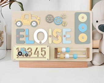 Casse-tête personnalisé, planche occupée en bois Montessori, cadeau de Pâques pour bébé