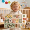 Personalized Name Puzzle: Montessori Busy Board, Baby Shower Gift