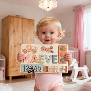 Casse-tête Montessori : jouet en bois personnalisé pour bébé, cadeau 1er anniversaire