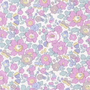 Liberty Japan &quot;Betsy Ann&quot; Tana Lawn Fabric in Pastel Purples | Floral Cotton Fabric for Quilting, Sewing & Crafts