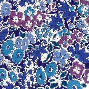 Liberty Vintage 1980s &quot;Arndale&quot; Tana Lawn Fabric in Blue and Purple | Cotton Fabric for Quilting, Sewing & Crafts