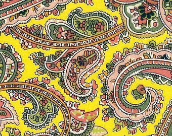 Liberty Japan 'Erik' Tana Lawn yellow paisley fabric (discontinued)