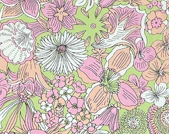 Liberty Japan 'Jane's Jungle' Tana Lawn fabric in pink and green (discontinued)