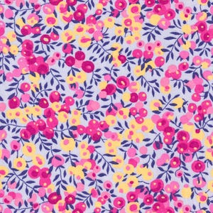 Liberty &quot;Wiltshire&quot; Tana Lawn Fabric in Pink, Lavender, and Yellow | Out of Print Cotton Fabric for Quilting, Sewing & Crafts