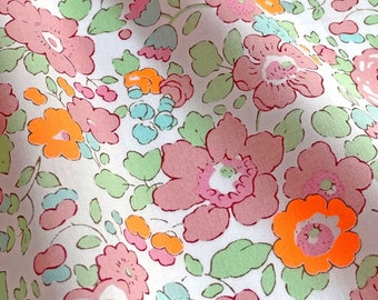 Liberty Japan 'Betsy' Tana Lawn fabric in NEON orange and red (seasonal)