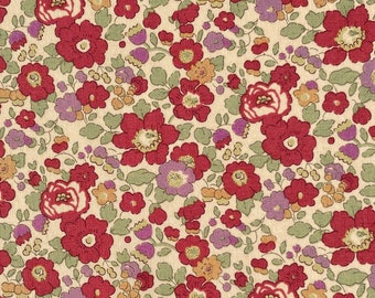 Liberty Japan 'Betsy Ann' Tana Lawn fabric in red and purple (Japanese OOP)