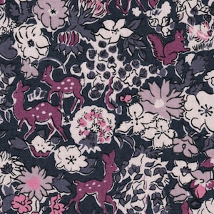Liberty Japan &quot;Fergus&quot; Tana Lawn Fabric in Pink and Navy | Novelty Cotton Fabric for Quilting, Sewing & Crafts