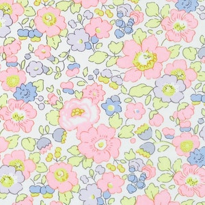 Tissu Liberty Tana Lawn 100% Coton - Dessin Rare Fleuri, Couleur Marron/prune/rose, 1 Mètre X 138 Cm De Large