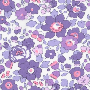 Liberty &quot;Betsy&quot; Tana Lawn Fabric in Purple and Pink | Deadstock Cotton Fabric for Quilting, Sewing & Crafts