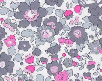 Liberty Betsy Platinum Glitter Pink Tana Lawn | Discontinued Fabric for Quilting & Sewing