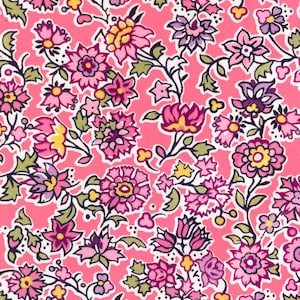 Liberty &quot;Pereira&quot; Tana Lawn Fabric in Pink and Yellow | Discontinued Cotton Fabric for Quilting, Sewing & Crafts